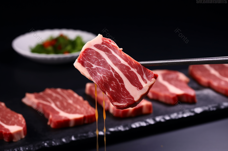 切片摆盘的没有煮熟的精选牛肉红肉黑色背景,高清,摄影图,摄影图片,图片大全,摄影图免费下载